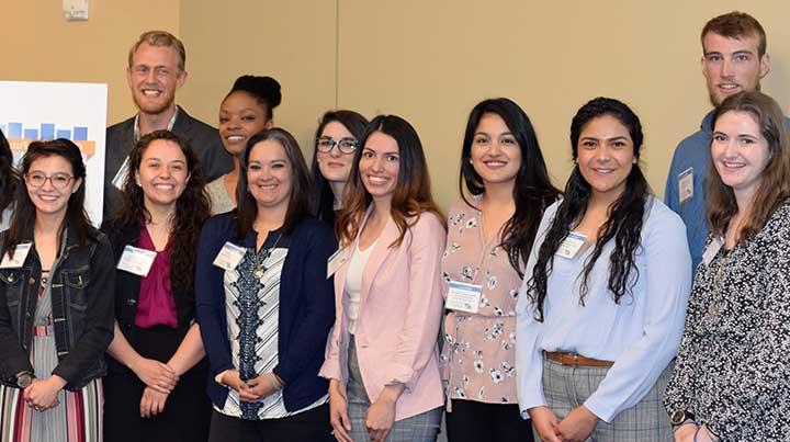 Allie Matsuo (far right) with half of the future educators honored at the ceremony